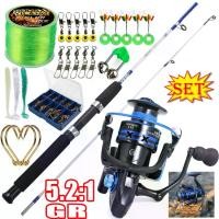 ราคา Sougayilang [COD] 1.2 เมตร-1.8 เมตร เบ็ดตกปลา อัตราทดเกียร์ 5.2:1 รอกสปิน คันเบ็ดเรซิน รอกตกปลาแบบโลหะ คันเบ็ดครบชุด คันเบ็ดตกปลาพร้อมรอก เหยื่อตกปลา สายเอ็นตกปลา ชุดคันเบ็ดตกปลา เบ็ดตกปลาครบชุด (1732