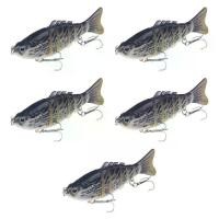 ราคา เหยื่อตกปลาหลายข้อต่อ, เหยื่อสดและน้ำเค็มแบบแข็ง, ชุด 5 ชิ้น, เหยื่อตกปลา, เหมาะสำหรับปลาแซลมอน, อ่างปลา, ปลาคาร์พ, และปลาไหล, อุปกรณ์ตกปลา (1732622212676813875)