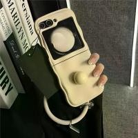 ราคา เคสโทรศัพท์แหวนบอล 3D สีทึบสุดหรู Ins เกาหลี สำหรับ Samsung Galaxy ZFlip6 5G, Flip3, ZFlip5, Flip4, Flip5, ฝาครอบกันกระแทก (1730730962664524015)