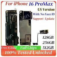 ราคา เมนบอร์ด iPhone 16 ProMax, Unlocked, พร้อม Face ID, ล้างคณะกรรมการลอจิก, รองรับการอัปเดตชิปเต็ม, รุ่นสหรัฐอเมริกา, 100% ทดสอบ, เข้ากันได้กับ iPhone 16 ProMax (1732164103972686328)