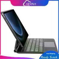 ราคา คีย์บอร์ดปกหนังสือแบบถอดได้บลูทูธไร้สายสำหรับ Samsung Galaxy Tab S8 Ultra, S9 Ultra, S10 Ultra, พร้อม Multi-Touchpad (1731376233643148822)