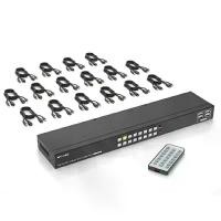 ราคา 16 Port KVM Switch HDMI, MT-VIKI 4K@30Hz Rack Mount KVM HDMI Switch w/IR Remote & 16 HDMI Cables & USB Cables (1729741173949106885)