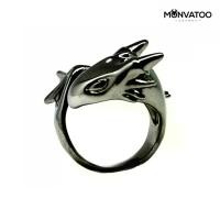 ราคา แหวนมังกรวงใหญ่สีดำ Black Rhodium Dragon Ring by MONVATOO London งานฝีมือ Handmade ปรับขนาดได้ ของขวัญอุดมคติสำหรับแฟนตาซีและมังกร (1730252997889067880)