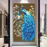ราคา ภาพนกยูง ภาพปักลูกปัดTyชุดปักครอสติช CT พิมพ์ลาย งานฝีมือDIY (1732494159804138608)