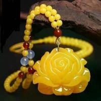 ราคา สร้อยคอจี้อำพัน ทรงหยดน้ำ จี้อำพันสีเหลืองน้ำมันหมู โซ่เสื้อกันหนาว งานฝีมือ เครื่องประดับ (1732301782443395193)