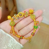 ราคา กำไลข้อมือสายมู งานลงยาสีโบราณ ลายดอกทานตะวันผีเสื้อ สร้อยข้อมือทองทรายเสริมโชคลาภ สไตล์จีนวินเทจ งานฝีมือ ของมันต้องมี (1732277828685104486)