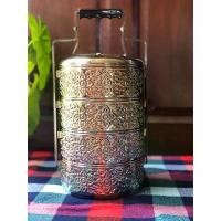 ราคา [COD] [Tiktok]ชุด 9 เถา ปิ่นโตลายดอกไม้ไทย ปิ่นโตโบราณ ทำจากแสตนเลสของไทยขนาด 6 นิ้ว เบอร์ 304 ไม่ลอกไม่ดำ แข็งแรง (1732291722715367089)