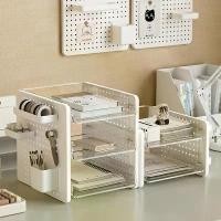 ราคา MARYLING ชั้นวางของบนโต๊ะ กล่องใส่เอกสาร สําหรับใส่เอกสาร ความจุสูง กล่องเอกสารพลาสติก ตั้งโต๊ะ เครื่องเขียน (1732012602487703545)