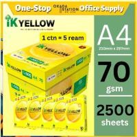 ราคา กระดาษเหลือง IK ขนาด A4 70GMS 2500's/1 กล่อง 5 เล่ม INDAH KIAT กระดาษขาว กระดาษขาว กระดาษ A4 70gsm (1732141229100598363)