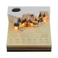 ราคา ปฏิทินตั้งโต๊ะ, คาสท์, พร้อมไฟ LED, ปฏิทิน 2025, แผ่นจดบันทึก, ปฏิทินตั้งโต๊ะสร้างสรรค์, แผ่นจดบันทึก DIY, ปฏิทินศิลปะ 3 มิติ, กระดาษ (1731487207409026157)