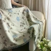 ราคา ผ้าห่มผ้าฝ้ายสีชมพู นุ่มและน้ำหนักเบา ลายดอกไม้ ขอบกำมะหยี่ตกแต่ง อบอุ่นและสบาย เหมาะสำหรับโซฟา โซฟา ท่องเที่ยว และของตกแต่งบ้าน 160x80cm ผ้าห่มเดินทาง ผ้าห่มลายดอกไม้ ขอบกำมะหยี (1732445924488873737)
