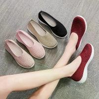 ราคา [COD] รองเท้าผ้าใบ สุขภาพ ลำลองผู้หญิง สลิปออน 3 สี รุ่น BQ1 ลายฉลุ ระบายอากาศดี (1732245997749044804)