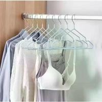 ราคา ♘( 10แพ็ค 100ชิ้น ) ไม้แขวนเสื้อ ไม้แขวนเสื้อสแตนเลสเคลือบซิลิโคน กันลื่น กันตก ขนาด 40*20cmღ (1731020547101133657)