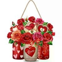 ราคา ไม้ป้ายประตู, Capoda, ธีมสุขสันต์วันวาเลนไทน์, ไม้แขวนเสื้อ, ตกแต่งประตูแขวนดอกกุหลาบ, แผ่นประตูหน้าความรักหวาน, รูปทรงแจกัน, ป้ายตกแต่งด้านหน้า, เหมาะสำหรับวันวาเลนไทน์, วันครบร (1732533368830199469)