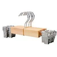 ราคา [ไม้แขวนกางเกงไม้เนื้อแข็ง] คลิปหนีบกางเกงไม้ ร้านขายเสื้อผ้า ไม้แขวนเสื้อ ครัวเรือน ไร้ตะเข็บ กางเกง ไม้แขวนเสื้อสิบแพ็ค (1732305755895202915)