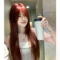 ราคา วิกผม GDS ตรง สีไวน์แดง มีหน้าม้า วิกผม มีหลายชั้น ยาว 75 ซม. (1732192509733406188)