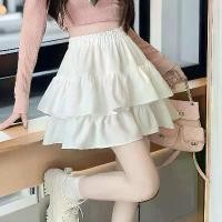 ราคา กระโปรงระบาย กระโปรงสั้น 2 ชั้น สไตล์ญี่ปุ่นและเกาหลีฤดูใบไม้ผลิและฤดูร้อนของผู้หญิง บริสุทธิ์และน่ารัก กระโปรงพอง เอวสูง โชว์หุ่นเพียว กระโปรงครึ่งตัวขนาดใหญ่ เค้ก กระโปรงชั้นๆคนอวบ (1732446164073743