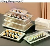 ราคา กล่องซูชิ Sushi -ขนม-เค้ก กระดาษเคลือบกันน้ำ-น้ำมัน ฝาใส แพ็ค 50 ชิ้น (1732240512182945643)