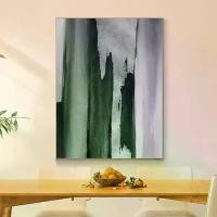 ราคา ภาพวาดสีน้ำมันสมัยใหม่ จิตรกรรมฝาผนังนามธรรม เพ้นท์มือ สไตล์ยุโรปและอเมริกาใหม่ ผ้าใบหนา มีพื้นผิว สีเขียว สีขาว และสีดำ ไม่มีกรอบ เหมาะสำหรับตกแต่งห้องนั่งเล่น ห้องนอน หรือห้องทำงาน โปสเตอร์ผ้าใบตกแต