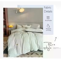 ราคา ชุดผ้าคลุมเตียง, Dansunreve, ชุดผ้าคลุมเตียงวาฟเฟิลเรียบง่ายญี่ปุ่น, ปลอกหมอนสีขาว/เทาเรียบง่ายยอดนิยม, ชุดผ้านวมและปลอกหมอน, เครื่องนอนที่สวยงาม, เหมาะสำหรับเตียงครอบครัวขนาดคิงไซส์, รวมผ้าคลุมผ้านวม