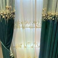 ราคา ผ้าม่านทึบแสง, ดีไซน์เรียบง่ายทันสมัย, ปักดอกไม้สีชมพู/น้ำเงิน, สำหรับแผงห้องนั่งเล่นและหน้าต่าง, ผ้าม่านโปร่งแสงลายดอกไม้, เหมาะสำหรับประตูบานเลื่อน, ตกแต่งบ้าน, ปรับแต่งขนาด, [MT] 1 ชิ้น (1730791908