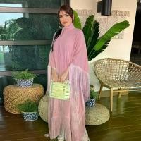 ราคา ชุดสตรีมุสลิม แขนค้างคาว พู่ เดรสแฟชั่นยาว เสื้อคลุม เดรสปาร์ตี้ มาใหม่ในปี 2568 ราคาไม่แพงระดับไฮเอนด์ ดีไซน์หรูหรา ทันสมัย อเนกประสงค์ ชุด ไป ทะเล สาว อิสลาม ชุดเดรส อิสลาม สี ม่วงพาสเทล เสื้อรายอฮั