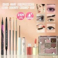 ราคา ชุดแต่งหน้าความงาม 8 ชิ้น อายแชโดว์ 7 สี MEIBAOGE + LAMUSELAND Rouge แป้งมินิ บลัชออนเหลว + bobeini eye Black + KAIXINXIN ดินสอเขียนขอบตาแห้งเร็ว + ดินสอเขียนคิ้ว LAMEILA + แปรง MINSHZEE 3 แพ็ค (17298
