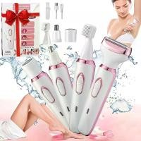 ราคา เครื่องกำจัดขนไฟฟ้า, 4-in-1, สำหรับผู้หญิง, ชุดกำจัดขนแบบมัลติฟังก์ชั่น, ที่กันจอน Bikini, การชาร์จ USB, กำจัดขน, แบบพกพา, เหมาะสำหรับคิ้ว, จมูก, ใบหน้า, ขา, อ่อนโยน, ของขวัญสำหรับสุภาพสตรี, ของขวัญวั