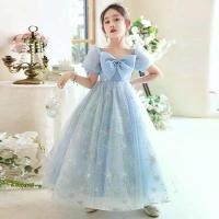 ราคา ชุดทางการเด็กผู้หญิง สไตล์ญี่ปุ่นและเกาหลี ดีไซน์ล่าสุดปี 2025 ระดับไฮเอนด์ เหมาะสำหรับเด็ก โฮสต์ การแสดงเปียโน ชุดเจ้าหญิงวันเกิดสาวน้อย เดรสพองหรูหรา ชุดฤดูใบไม้ร่วง ขายร้อน prom blue dress girl (17