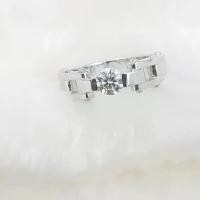 ราคา แหวน Unisex ใส่ได้ทั้งชายหญิง ตัวเรือนเงินแท้ 925 ฝังเพชร Mossanite (โมอีส) รูปทรงกลม เพชรยอด ขนาด 0.60 กะรัต แหวนทรงโมเดิร์น ทันสมัย สวยงาม แหวนชุบทองคำขาว แบรนด์ Darmas Jewelry มีใบรับรอง (เลือกขนาด