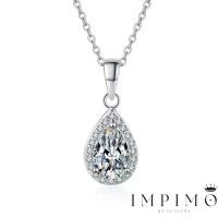 ราคา (Pear 1 CT) สร้อยพร้อมจี้เพชรโมซาไนต์แท้ จาก Impimo เม็ดยอดโมซาไนต์แท้ทรงหยดน้ำ (Pear Shape) ขนาด 1 กะรัต ล้อมด้วยเพชร Cubic Zirconia เกรด 5A ชูบนตัวเรือนสร้อยเงินแท้ 925 ชุบทองคำ 18K การันตีความแท้แล