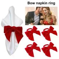 ราคา แหวนผ้าเช็ดปากโบว์คริสต์มาส 6 ชิ้น แหวนใส่คริสต์มาสกำมะหยี่สีแดง สำหรับอาหารค่ำวันหยุด ตกแต่งโต๊ะแต่งงาน ชุดหัวเข็มขัดผ้าเช็ดปากสุดชิค (1731823236611017222)