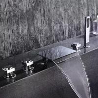 ราคา Guanjue - ห้องน้ำทองแดง น้ำร้อนและน้ำเย็น แยก กระบอกห้าชิ้น นั่งด้านข้าง ปากกว้าง น้ำตก อ่างอาบน้ำและก๊อกน้ำฝักบัว (1729676312940612385)