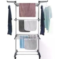 ราคา ราวตากผ้า ราวตากผ้าแบบพับได้ ราวตากผ้า 4 ชั้น ทำจากสแตนเลส เหมาะสำหรับเสื้อผ้าและม้า ราวตากผ้า (1732326328362961032)