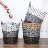 ราคา ตะกร้าซักผ้า วัสดุพลาสติกหวาย สไตล์ใหม่ สำหรับเสื้อผ้าและเสื้อผ้า ตะกร้าเก็บของใช้ในครัวเรือน ความจุมาก เหมาะสำหรับห้องน้ำ ที่เก็บของเล่นสำหรับเด็กผู้หญิง สีฟ้า (1732135753966651829)