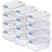 ราคา กล่องตราประตู, Sterilite, 12 แพ็ค, ถังเก็บของวางซ้อนกันได้, พร้อมฝาปิด, พลาสติกใส, 15 ควอตซ์ (1731207015621690504)