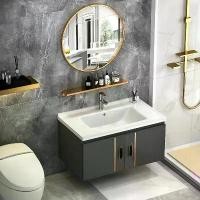 ราคา ตู้ห้องน้ำพร้อมแผ่นหินอลูมิเนียม ชุดห้องน้ำ อ่างล้างหน้าแบบเรียบง่าย อ่างล้างหน้าโรงแรม ใหม่ (1729683976115555105)