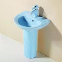 ราคา อ่างล้างหน้าเซรามิกสีอนุบาล อ่างล้างหน้าเสาเด็ก อ่างล้างหน้าระหว่างแพลตฟอร์ม ชุดอ่างล้างหน้าแท่น (1729683967688936225)