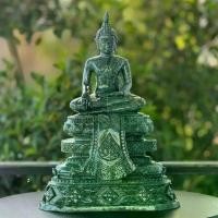 ราคา พระพุทธรูป พระแกะสลัก ปางมารวิชัย ปางชนะมาร ปางมารสะดุ้ง รูปทรง สุโขทัย หินเขียว อินเดีย หน้าตัก 5 นิ้ว พร้อมฐาน (1731180262177475229)