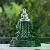 ราคา พระแกะสลัก หินจุยเจีย พระแก้วจุยเจีย ขนาดหน้าตัก 2 นิ้ว สูงรวมฐาน 7.5 นิ้ว พร้อมฐาน พระแก้วหินเขียวอินเดีย พระพุทธรูป พระบูชา (1729982898867111967)