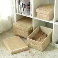 ราคา กล่องเก็บของ, ตะกร้าเก็บผ้า, ฝาปิด, วัสดุหวาย, ทอ, เหมาะสำหรับขนม, ชุดชั้นใน, และตู้เสื้อผ้า, การตกแต่ง, ที่เก็บของ (1730313952255641820)