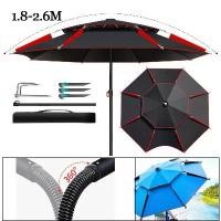 ราคา ร่มตกปลา ร่มกันแดด สองชั้น กันแดดกลางแจ้ง ร่มตั้งแคมป์ กันน้ำ ร่มเงา เหมาะสำหรับชายหาดและสวน 1.8-2.6M (1731274775163012232)
