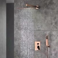 ราคา ฝักบัว ชุดอาบน้ำ สีโรสโกลด์ การควบคุมที่ซ่อนเร้น คงที่ ฝักบัวติดผนัง ฝักบัวแบบฝัง ทรงสี่เหลี่ยม (1732223418235521436)