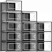 ราคา กล่องเก็บรองเท้า ขนาดใหญ่ 12 แพ็ค ถังเก็บของพลาสติกใส วางซ้อนกันได้ มีฝาปิด เหมาะสำหรับตู้เสื้อผ้าและใต้เตียง สำหรับรองเท้า (1732276526034225288)