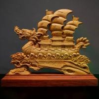 ราคา เรือสำเภามังกร ไม้หวงหยางมู้แกะสลัก ขนาด 22 cm. (1729606276946233634)