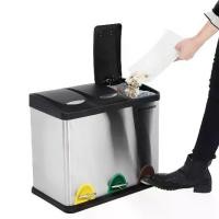 ราคา [COD] ถังขยะแยกประภทขยะ ถังละ15L ถังขยะสแตนเลสแบบเหยียบSeparate trash can (1732143304553236715)