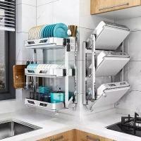 ราคา ชั้นวางจานสแตนเลส 304 ชั้นวางระบายน้ำ ชั้นเก็บของในครัวอเนกประสงค์ ชามแขวนผนังและตะเกียบ กล่องเก็บของ ตู้เก็บชาม ชั้นวางจาน (1729681053660056353)