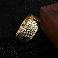 ราคา แหวนปลอกนิ้ว, เครื่องนอนย้อนยุคใหม่, ป้องกันฝ่ามือ, Xiangyun สีทอง, พื้นผิวหนาและพื้นผิวกว้าง, ป้องกันผูกมือ, ยามมือเย็บผ้า, แหวนเปิด (1732072845961431693)