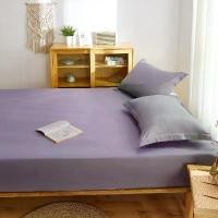 ราคา ผ้าปูที่นอน ผ้าปูที่นอนรัดมุม ผ้าคอตตอน 100% สีทึบ ผ้าปูเตียง ปลอกหมอน พร้อมแถบยางยืด (1730768195702458941)