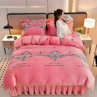 ราคา ชุดสี่ชิ้นสไตล์หรูหรา ราคาไม่แพง ทำจากกำมะหยี่นม รวมผ้าปูที่นอน ปลอกผ้านวม และไส้กำมะหยี่ข้น ซับในขนแกะหนาอบอุ่น เหมาะสำหรับฤดูหนาว ทำจากกำมะหยี่ปะการัง ชุดเครื่องนอนใหม่ 2024 (1731256490043279677)